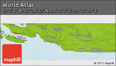 Physical Panoramic Map of the Area around 60° 16' 48" N, 28° 58' 30" E