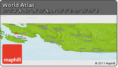 Physical Panoramic Map of the Area around 60° 16' 48" N, 28° 58' 30" E