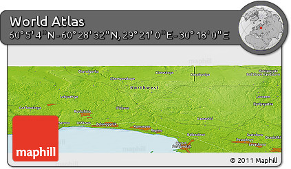 Physical Panoramic Map of the Area around 60° 16' 48" N, 29° 49' 30" E