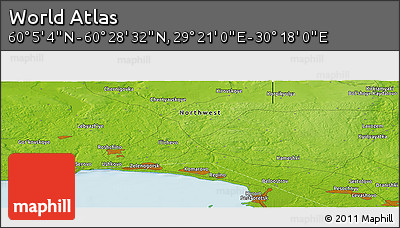 Physical Panoramic Map of the Area around 60° 16' 48" N, 29° 49' 30" E