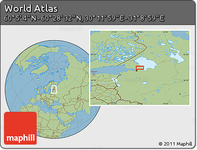 Savanna Style Location Map of the Area around 60° 16' 48" N, 30° 40' 29" E