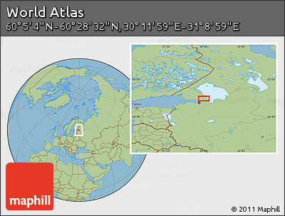 Savanna Style Location Map of the Area around 60° 16' 48" N, 30° 40' 29" E