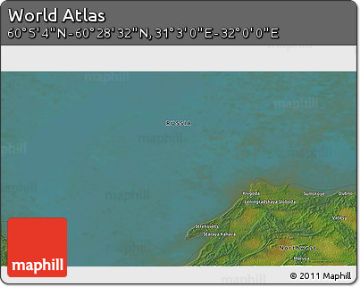 Satellite 3D Map of the Area around 60° 16' 48" N, 31° 31' 29" E