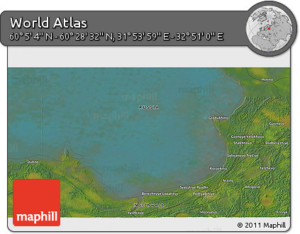 Satellite 3D Map of the Area around 60° 16' 48" N, 32° 22' 30" E