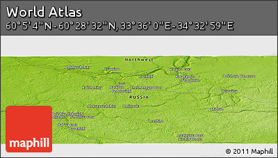 Physical Panoramic Map of the Area around 60° 16' 48" N, 34° 4' 30" E