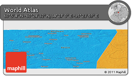 Political Panoramic Map of the Area around 60° 16' 48" N, 34° 55' 29" E
