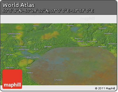 Satellite 3D Map of the Area around 60° 16' 48" N, 37° 28' 30" E