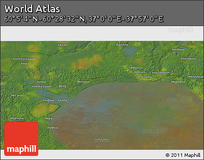 Satellite 3D Map of the Area around 60° 16' 48" N, 37° 28' 30" E