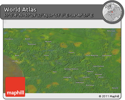 Satellite 3D Map of the Area around 60° 16' 48" N, 38° 19' 30" E
