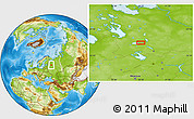 Physical Location Map of the area around 60° 16' 48" N, 38° 19' 30" E