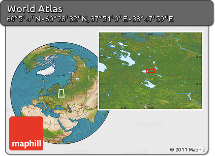 Satellite Location Map of the Area around 60° 16' 48" N, 38° 19' 30" E