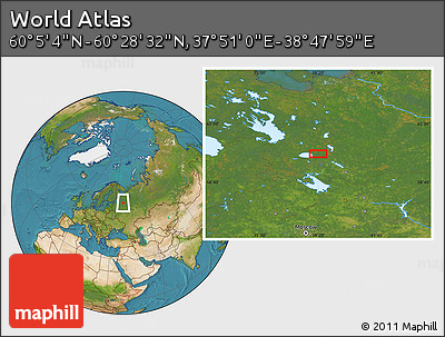 Satellite Location Map of the Area around 60° 16' 48" N, 38° 19' 30" E