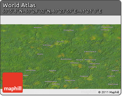 Satellite 3D Map of the Area around 60° 16' 48" N, 40° 52' 30" E