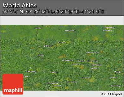 Satellite 3D Map of the Area around 60° 16' 48" N, 40° 52' 30" E