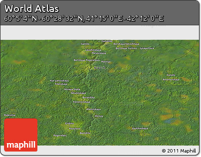 Satellite 3D Map of the Area around 60° 16' 48" N, 41° 43' 30" E