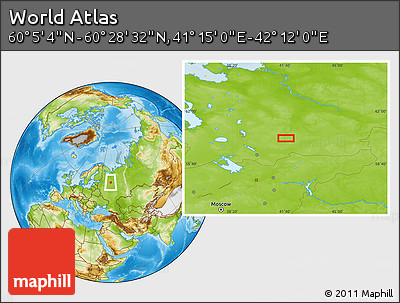 Physical Location Map of the Area around 60° 16' 48" N, 41° 43' 30" E
