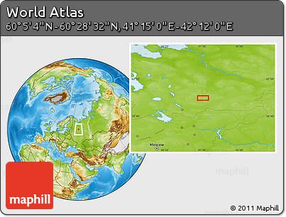 Physical Location Map of the Area around 60° 16' 48" N, 41° 43' 30" E