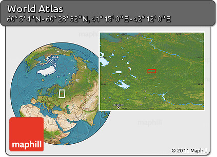 Satellite Location Map of the Area around 60° 16' 48" N, 41° 43' 30" E