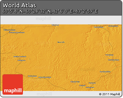 Political 3D Map of the Area around 60° 16' 48" N, 42° 34' 30" E