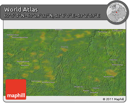 Satellite 3D Map of the Area around 60° 16' 48" N, 42° 34' 30" E