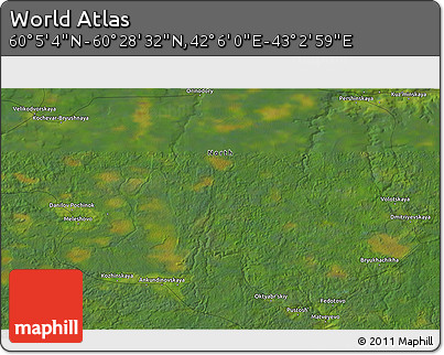 Satellite 3D Map of the Area around 60° 16' 48" N, 42° 34' 30" E