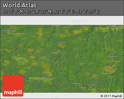 Satellite 3D Map of the Area around 60° 16' 48" N, 42° 34' 30" E