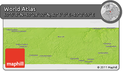 Physical Panoramic Map of the Area around 60° 16' 48" N, 42° 34' 30" E
