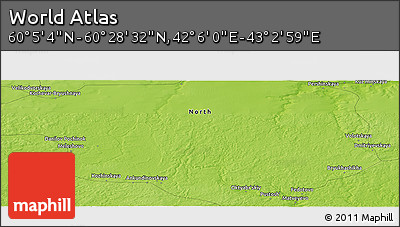 Physical Panoramic Map of the Area around 60° 16' 48" N, 42° 34' 30" E
