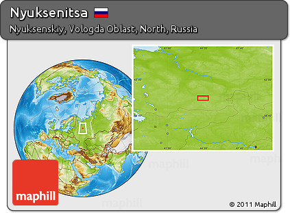 Physical Location Map of Nyuksenitsa