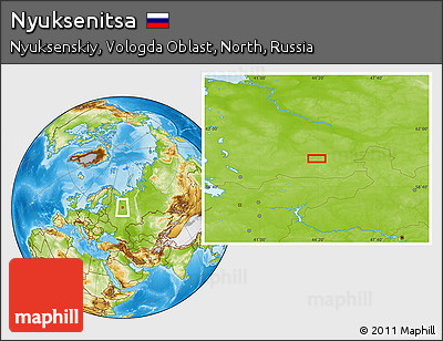 Physical Location Map of Nyuksenitsa