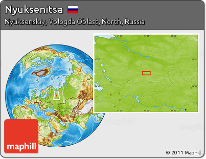 Physical Location Map of Nyuksenitsa