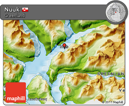 Physical 3D Map of Nuuk