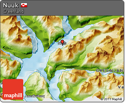 Physical 3D Map of Nuuk