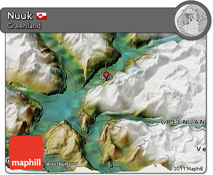 Satellite 3D Map of Nuuk