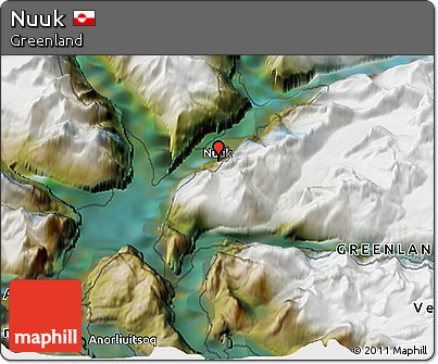 Satellite 3D Map of Nuuk