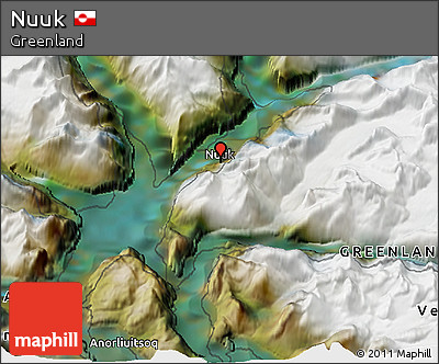 Satellite 3D Map of Nuuk