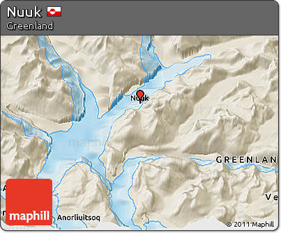 Shaded Relief 3D Map of Nuuk