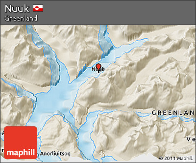 Shaded Relief 3D Map of Nuuk