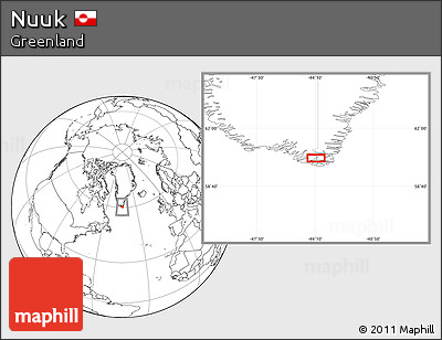 Blank Location Map of Nuuk