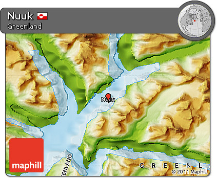 Physical Map of Nuuk
