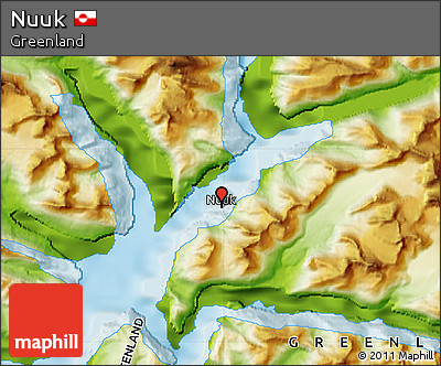 Physical Map of Nuuk