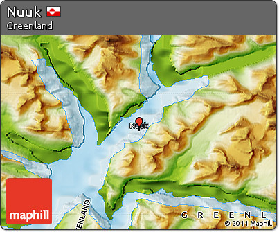 Physical Map of Nuuk