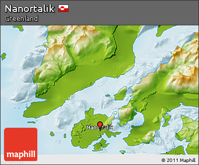 Physical 3D Map of Nanortalik