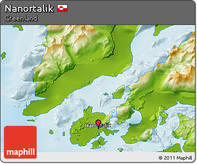 Physical 3D Map of Nanortalik