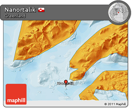 Political 3D Map of Nanortalik