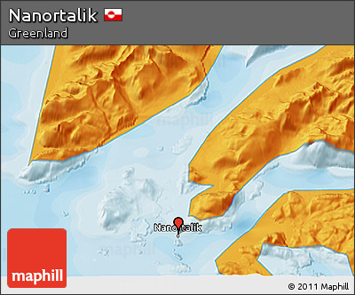 Political 3D Map of Nanortalik