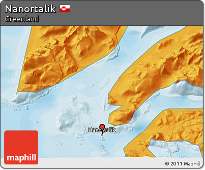 Political 3D Map of Nanortalik