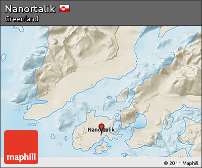 Shaded Relief 3D Map of Nanortalik