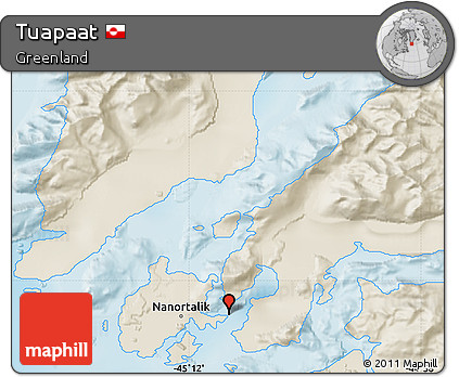 Shaded Relief Map of Tuapaat