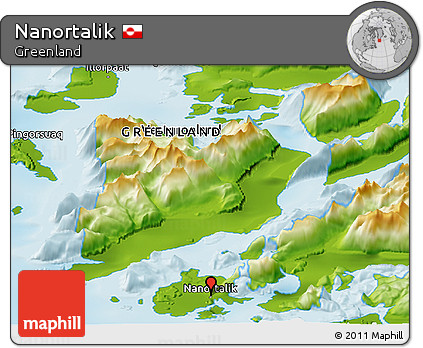 Physical Panoramic Map of Nanortalik